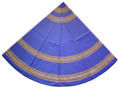French Round Tablecloth Coated (Ste Lucie. blue)